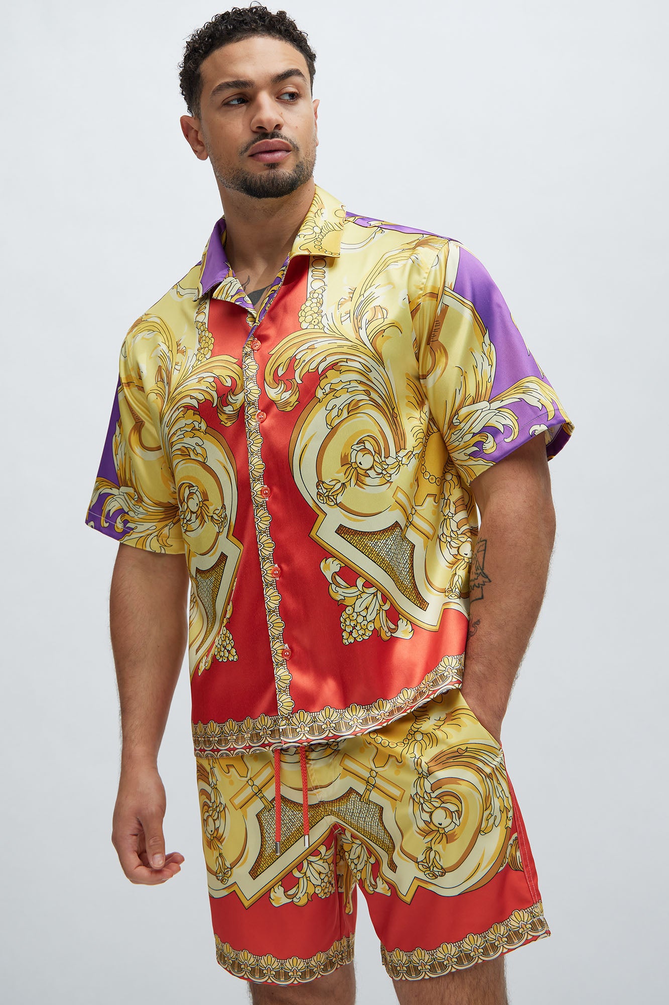 Fairside Baroque Shirt - Yellow/combo Special