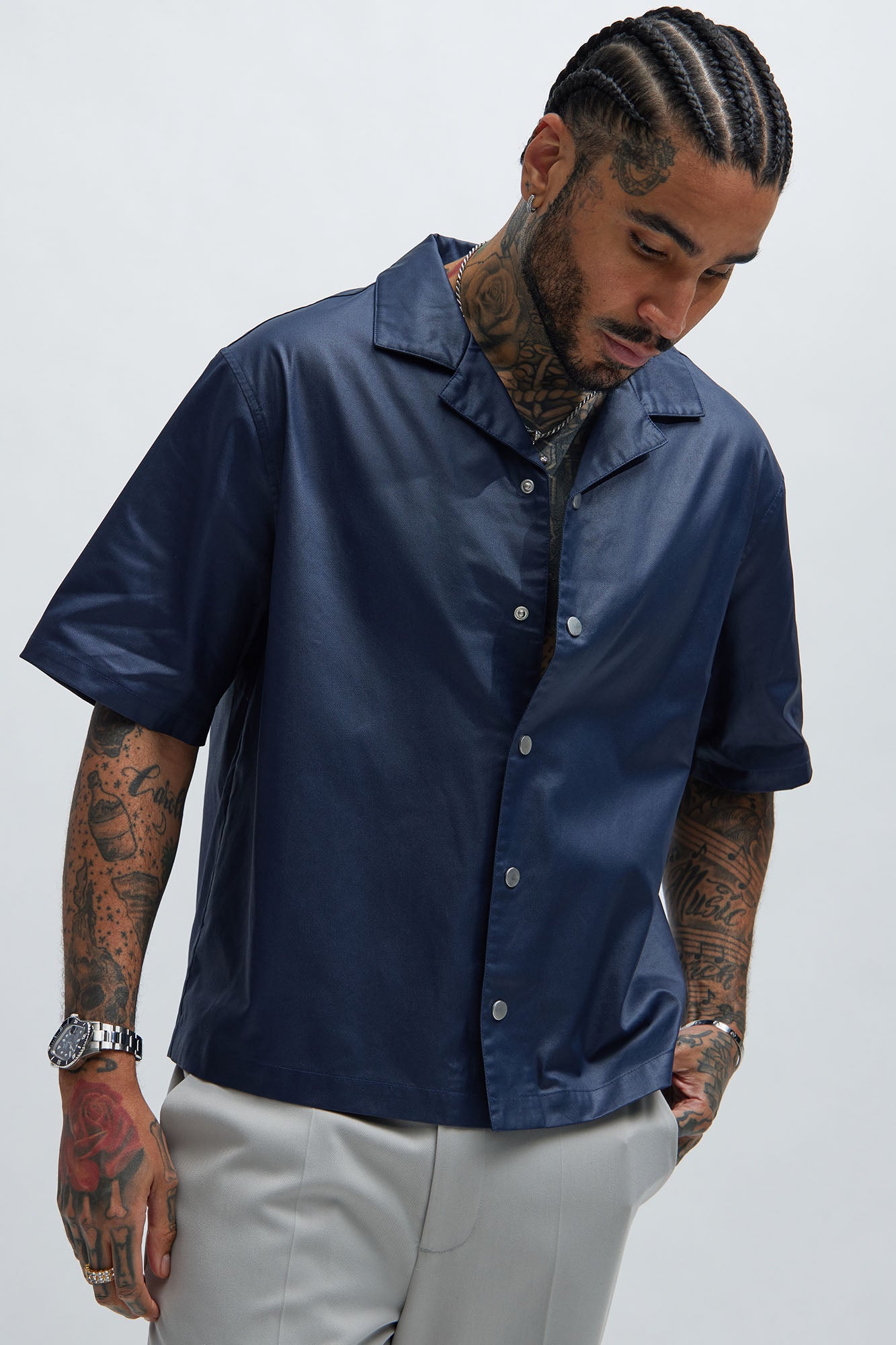 Cedrus Waxed Shirt - Navy Trending Now!